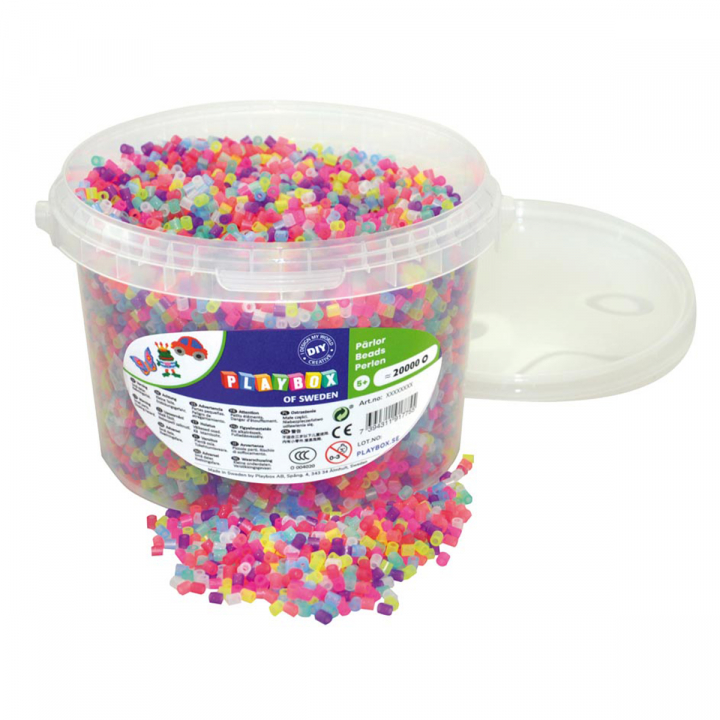 Ironing Beads glitter mix 20 000 pcs in bucket in de groep Creëren & Hobby / Creëren / Strijkkralen & Strijkkralenbordje bij Voorcrea (126875)