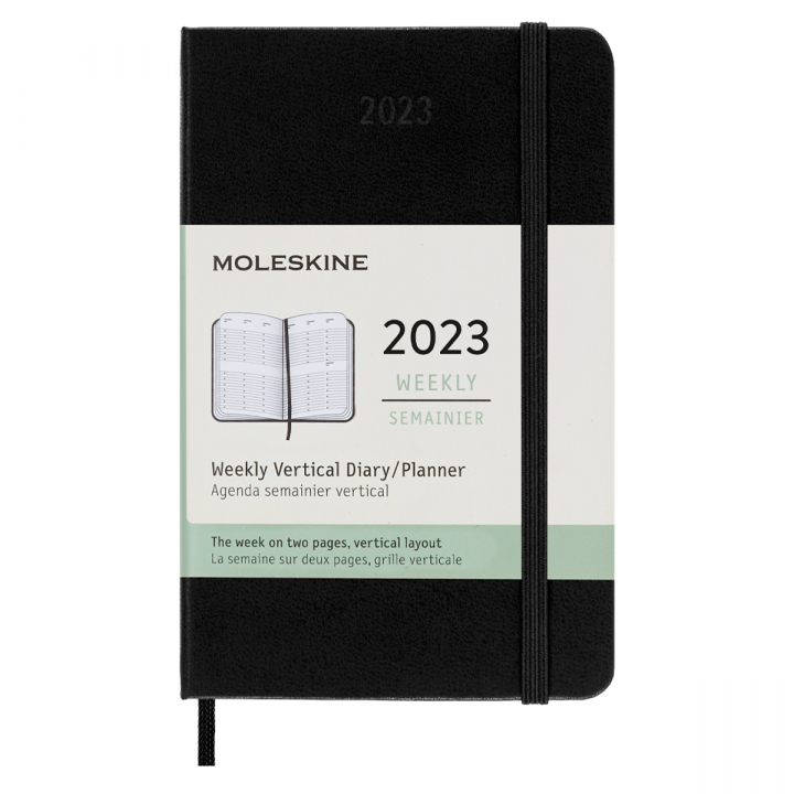 12M Weekly Planner Vertical Hardcover Pocket Black in de groep Papier & Blokken / Kalenders en agenda's / 12 maanden agenda's bij Voorcrea (129052)