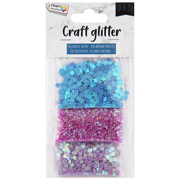 Glitter Confetti 3 x 5g in de groep Kids / Leuk en leerzaam / Glitter en pailletten bij Voorcrea (129402)