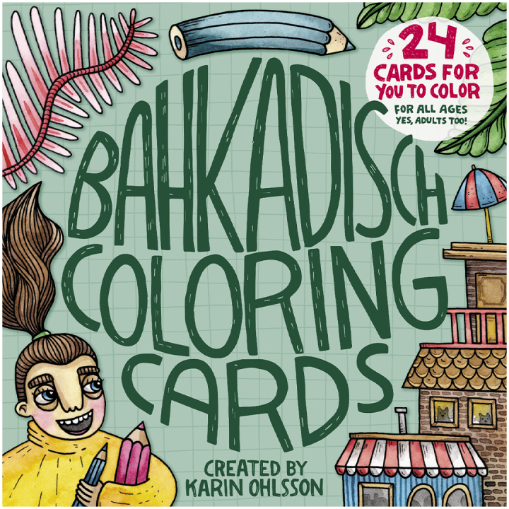 BahKadisch Coloring Cards Green in de groep Creëren & Hobby / Boeken / Kleurboeken voor volwassenen bij Voorcrea (131516)