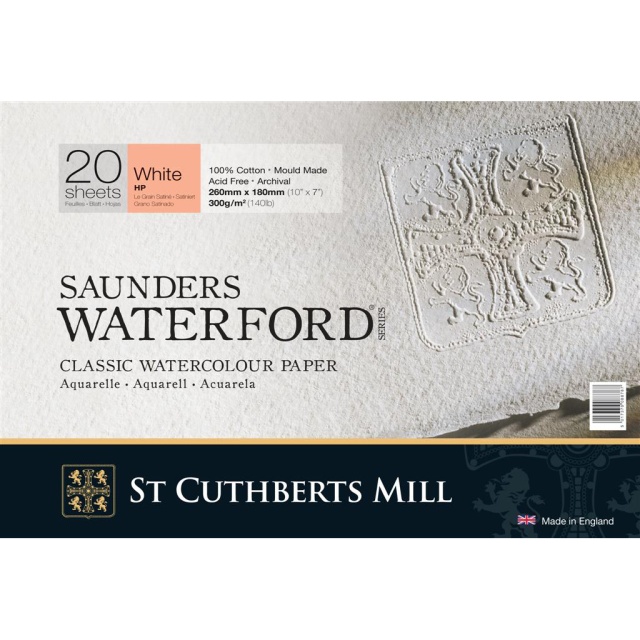 Saunders Waterford Aquarelblok White HP 26x18 cm 300g