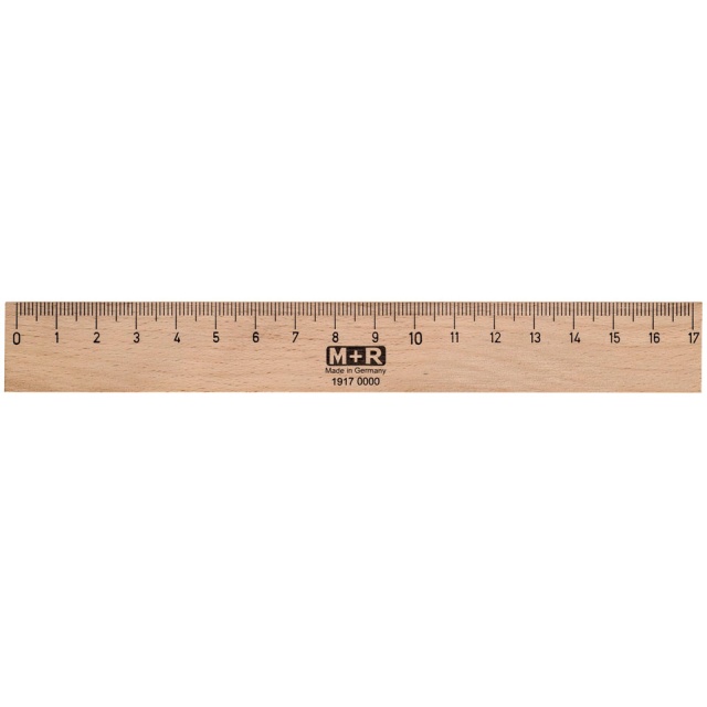 Houten liniaal 17 cm
