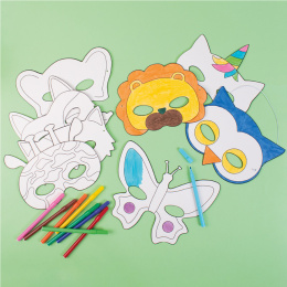 Paper Masks Animals 16 pcs in de groep Kids / Leuk en leerzaam / Kinderfeestjes bij Voorcrea (126870)