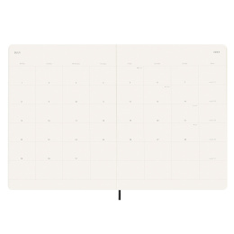 12M Monthly Kalender Softcover XL Black in de groep Papier & Blokken / Kalenders en agenda's / 12 maanden agenda's bij Voorcrea (130192)