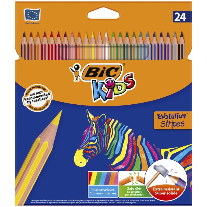 Kids Evolution Stripes Kleurpotloden 24-set (5 jaar+) in de groep Kids / Kinderpotloden en -stiften / 5 jaar+ bij Voorcrea (100245)