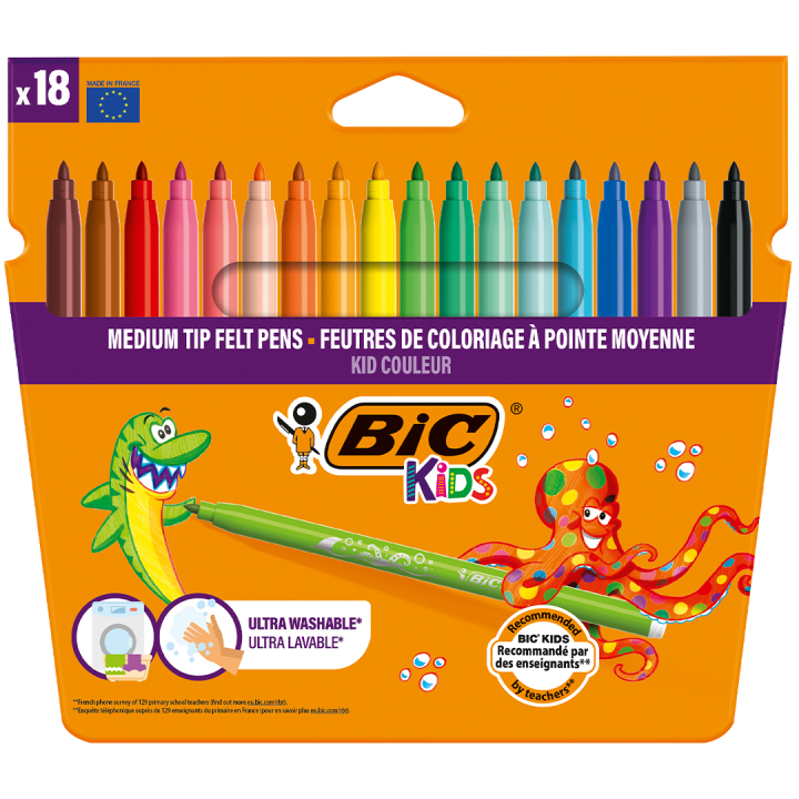 Kids Couleur Viltstiften 18-set (5 jaar+) in de groep Kids / Kinderpotloden en -stiften / Viltstiften voor kinderen bij Voorcrea (100252)