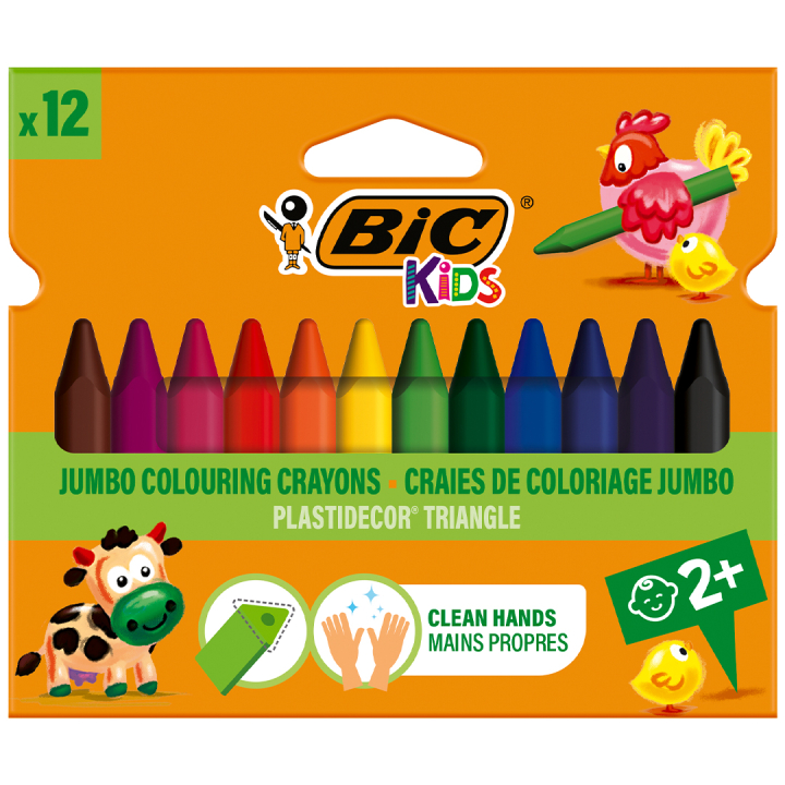 Kids Plastidecor Krijtjes 12-set (3 jaar+) in de groep Kids / Kinderpotloden en -stiften / Kinderkrijtjes bij Voorcrea (100257)