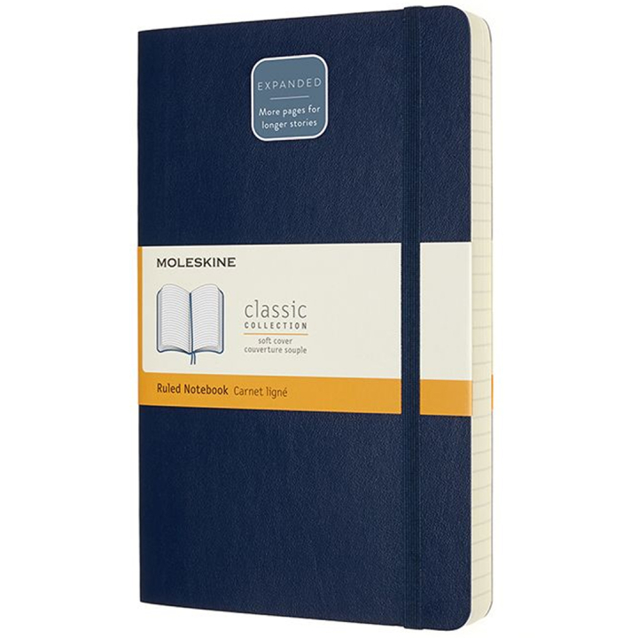 Classic Soft Cover Notebook Expanded Blue Ruled in de groep Papier & Blokken / Schrijven en noteren / Notitieboeken bij Voorcrea (100436)