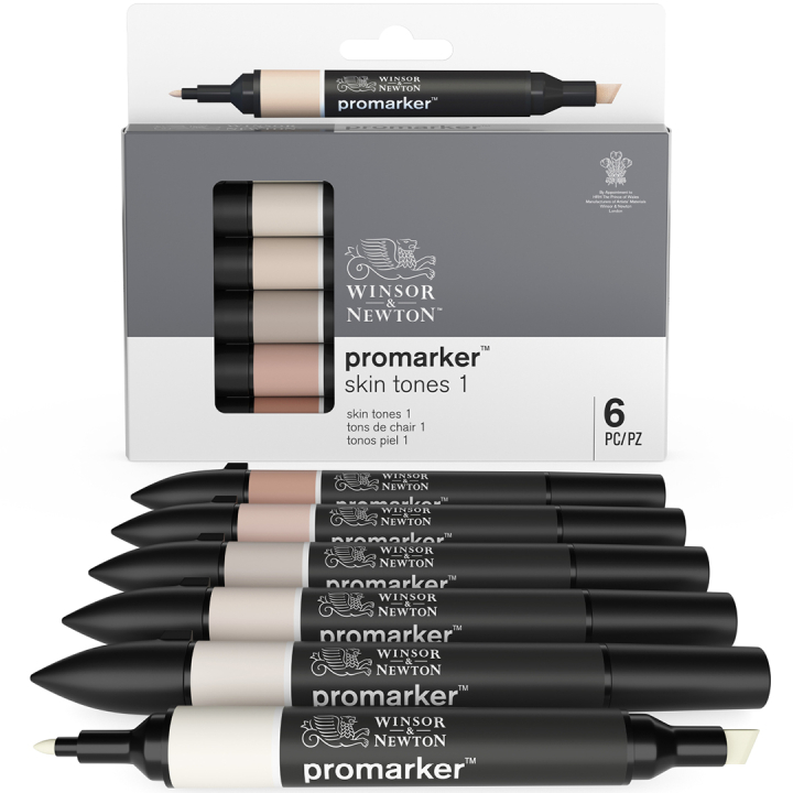 ProMarker 6-set Skin Tones 1 in de groep Pennen / Kunstenaarspotloden en -stiften / Illustratiemarkers bij Voorcrea (100549)