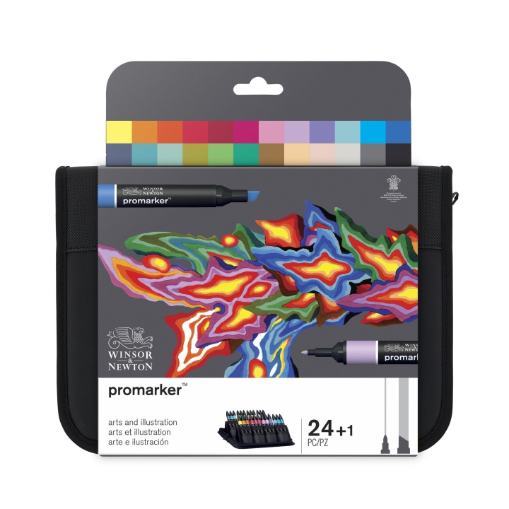 Promarker Arts & Illustration Wallet 24-set in de groep Pennen / Kunstenaarspotloden en -stiften / Illustratiemarkers bij Voorcrea (100563)