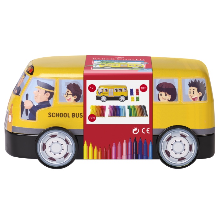 Viltstiften Connector 33-set Schoolbus (3 jaar+) in de groep Kids / Kinderpotloden en -stiften / 3 jaar+ bij Voorcrea (101420)