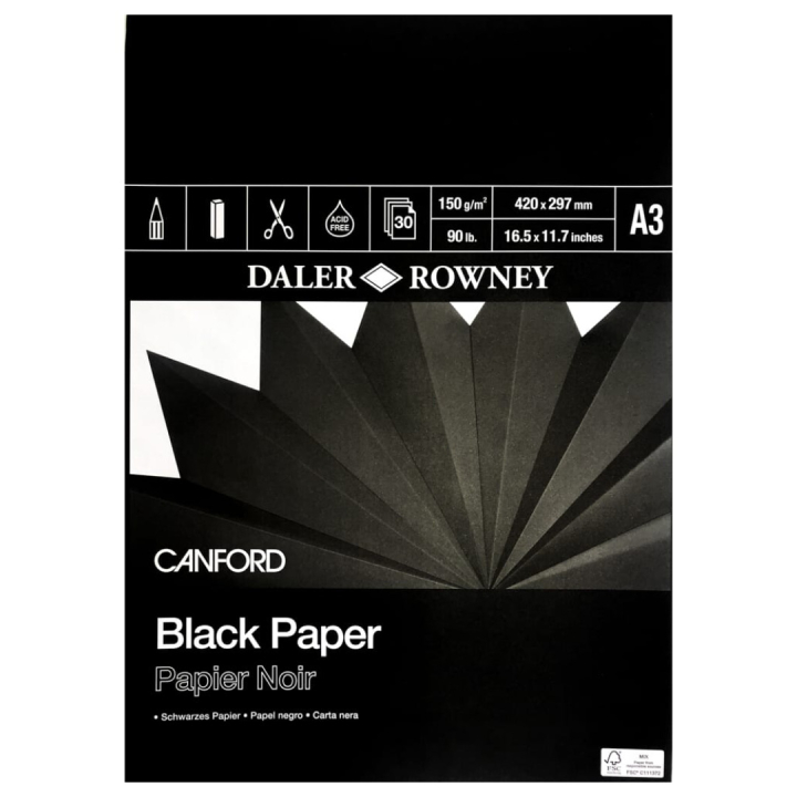 Black Paper A3 in de groep Papier & Blokken / Tekenblokken / Teken- en schetsblokken bij Voorcrea (101446)