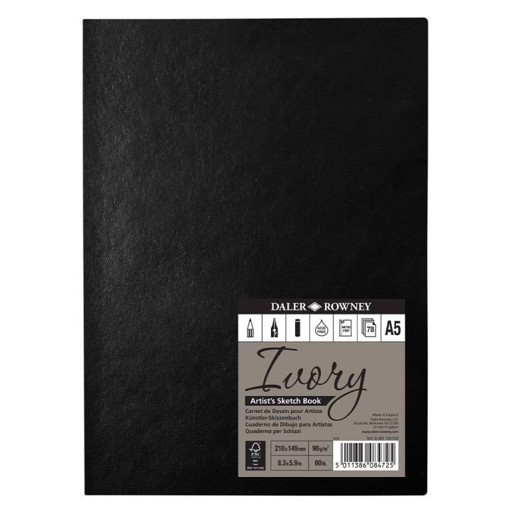 Ivory Sketchbook Soft Cover A5 in de groep Papier & Blokken / Tekenblokken / Schetsboeken bij Voorcrea (101452)