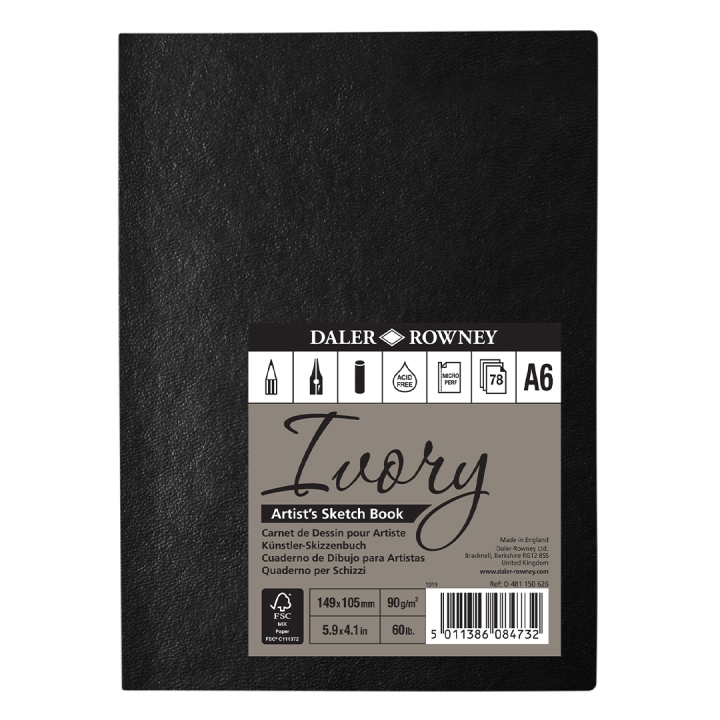 Ivory Sketchbook Soft Cover A6 in de groep Papier & Blokken / Tekenblokken / Schetsboeken bij Voorcrea (101453)