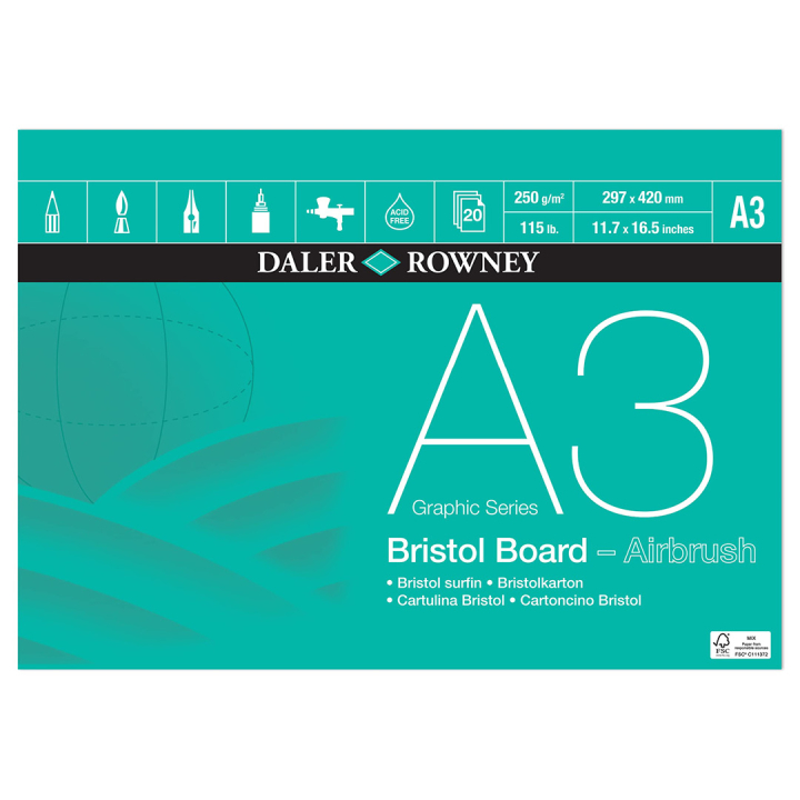Bristol Board A3 in de groep Papier & Blokken / Tekenblokken / Teken- en schetsblokken bij Voorcrea (101454)
