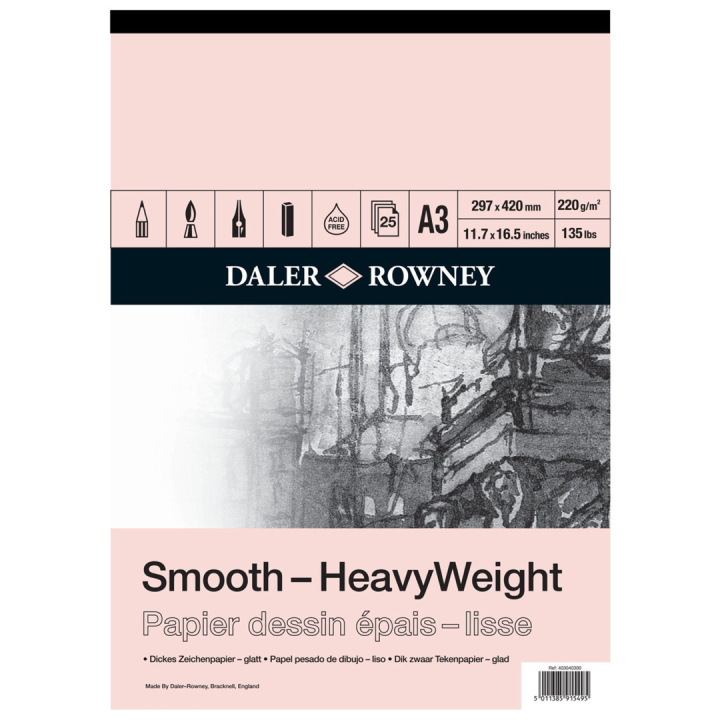 Smooth HeavyWeight A3 in de groep Papier & Blokken / Tekenblokken / Teken- en schetsblokken bij Voorcrea (101466)