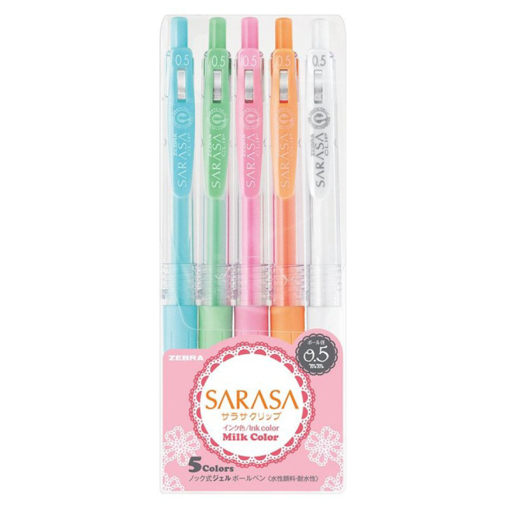Sarasa Clip Milky 5-pack in de groep Creëren & Hobby / Techniken / Bullet journaling bij Voorcrea (102199)