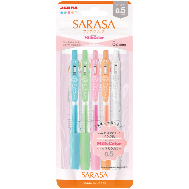 Sarasa Clip Milky 5-pack in de groep Creëren & Hobby / Techniken / Bullet journaling bij Voorcrea (102199)