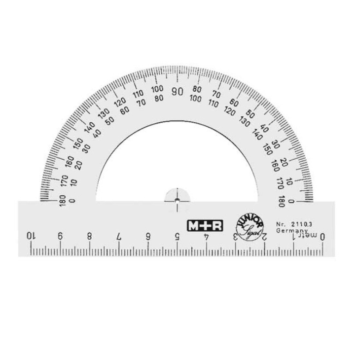 Gradenboog Halfrond 180° in de groep Creëren & Hobby / Hobbytoebehoren / Linialen / Gradenboog bij Voorcrea (102265)