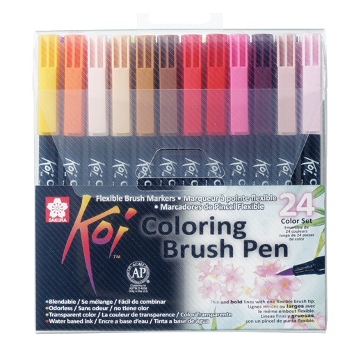 Koi Colouring Brush Pen 24-set in de groep Pennen / Kunstenaarspotloden en -stiften / Penseelstiften bij Voorcrea (102307)