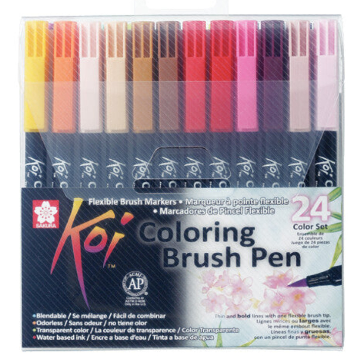 Koi Colouring Brush Pen 24-set in de groep Pennen / Kunstenaarspotloden en -stiften / Brushpennen bij Voorcrea (102307)
