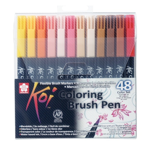 Koi Colouring Brush Pen 48-set in de groep Pennen / Kunstenaarspotloden en -stiften / Penseelstiften bij Voorcrea (102308)