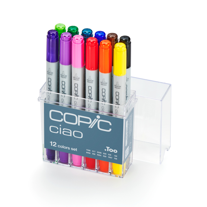 Ciao 12-set Basic colors in de groep Pennen / Kunstenaarspotloden en -stiften / Illustratiemarkers bij Voorcrea (103253)
