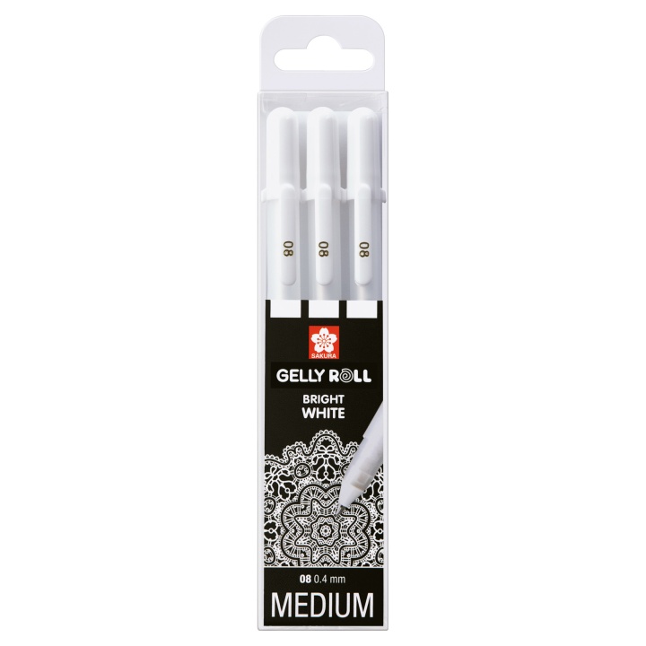 Gelly Roll Basic White 3-pack Medium in de groep Pennen / Schrijven / Gelpennen bij Voorcrea (103536)