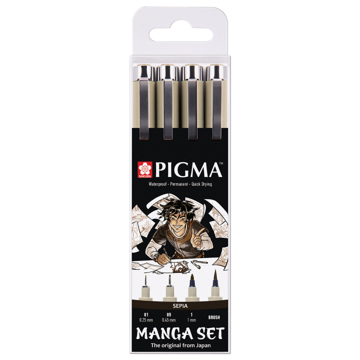Pigma Sepia Manga 4-set in de groep Pennen / Schrijven / Gelpennen bij Voorcrea (103540)
