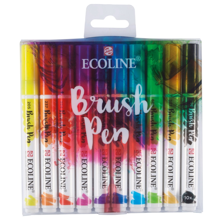 Ecoline Brush Pen 10-set in de groep Pennen / Kunstenaarspotloden en -stiften / Penseelstiften bij Voorcrea (103718)