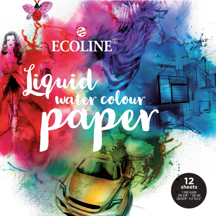 Ecoline Paper Pad 12-pack in de groep Papier & Blokken / Tekenblokken / Aquarelblokken bij Voorcrea (103785)