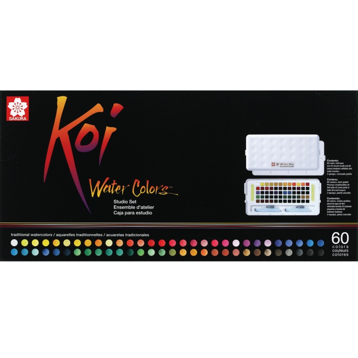Koi Water Colors Sketch Box 60 in de groep Kunstenaarsmateriaal / Kunstenaarsverf / Aquarelverf bij Voorcrea (103858)
