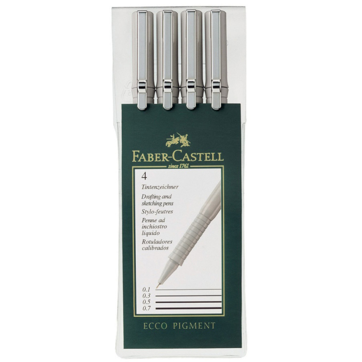 Tekenpen Ecco Pigment 4-set in de groep Pennen / Schrijven / Fineliners bij Voorcrea (105156)