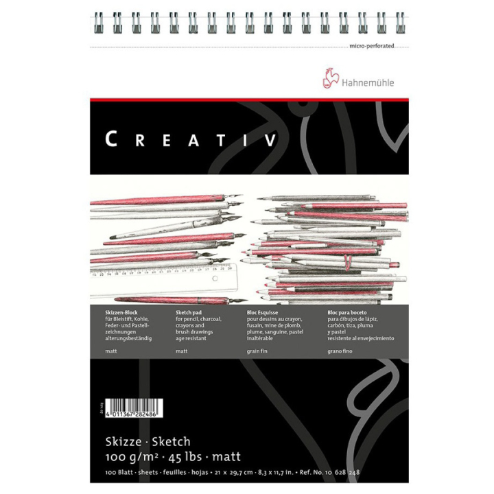 Creativ Schetsblok spiraal A4 in de groep Papier & Blokken / Tekenblokken / Teken- en schetsblokken bij Voorcrea (105159)