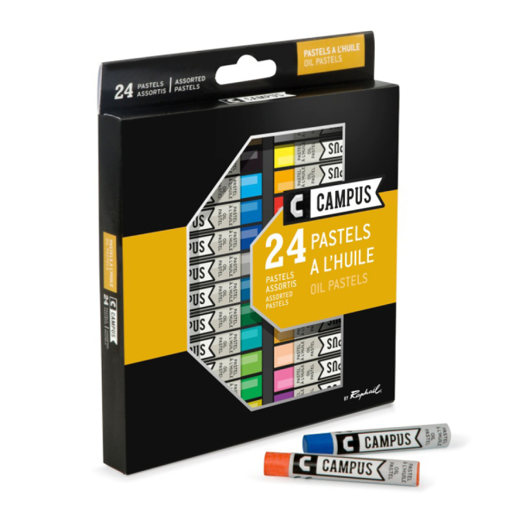 Campus oliepastelkrijtjes 24-set in de groep Kunstenaarsmateriaal / Krijt en potloden / Pastelkrijt bij Voorcrea (106246)
