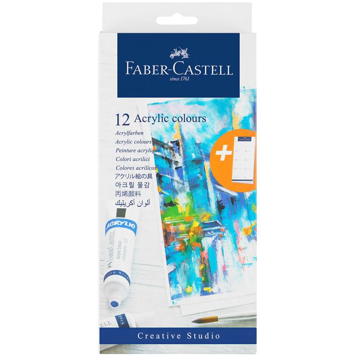 Acrylverf 12-set in de groep Kunstenaarsmateriaal / Kunstenaarsverf / Acrylverf bij Voorcrea (106519)