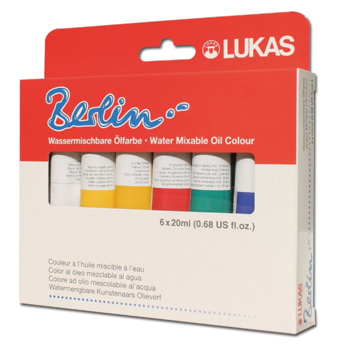 Berlin Olieverf (wateroplosbaar) Starter 20 ml 6-set in de groep Kunstenaarsmateriaal / Kunstenaarsverf / Olieverf bij Voorcrea (107249)