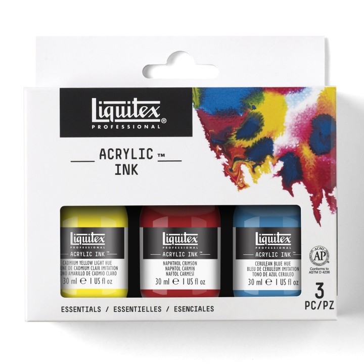 Acrylic Ink Essentials 3-set 30 ml in de groep Kunstenaarsmateriaal / Kunstenaarsverf / Acrylverf bij Voorcrea (107723)