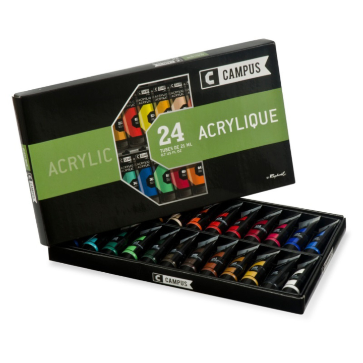 Acrylverfset Campus 24x21 ml tubes in de groep Kunstenaarsmateriaal / Kunstenaarsverf / Acrylverf bij Voorcrea (107971)