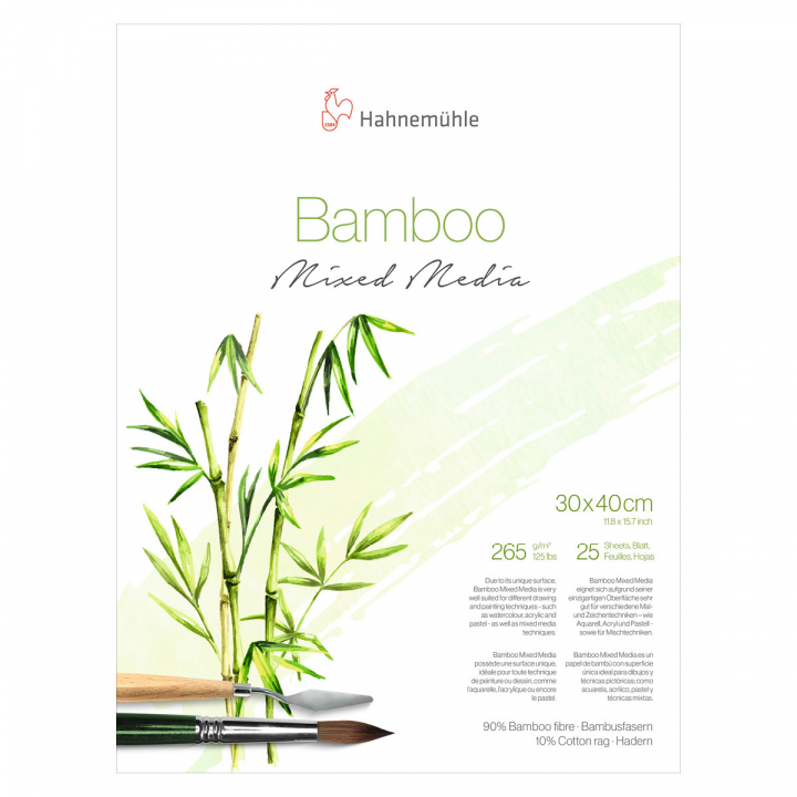 Mixed Media Bamboo 265gr 30x40 cm in de groep Papier & Blokken / Tekenblokken / Mixed media-blokken bij Voorcrea (108083)