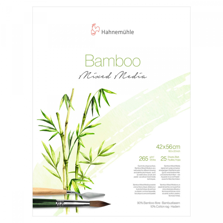 Mixed Media Bamboo 265gr 42x56 cm in de groep Papier & Blokken / Tekenblokken / Mixed media-blokken bij Voorcrea (108085)