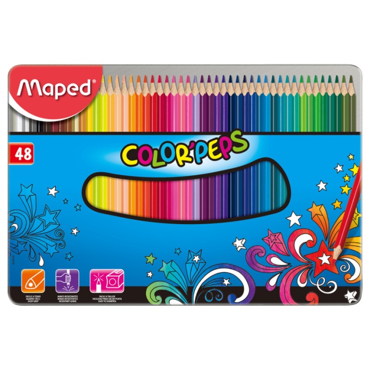 Color Peps Kleurpotloden 48-set (3 jaar+) in de groep Kids / Kinderpotloden en -stiften / Kleurpotloden voor kinderen bij Voorcrea (108766)