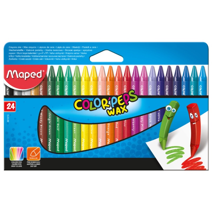 Color Peps Waskrijtjes 24-set (3 jaar+) in de groep Kids / Kinderpotloden en -stiften / Kinderkrijtjes bij Voorcrea (108773)