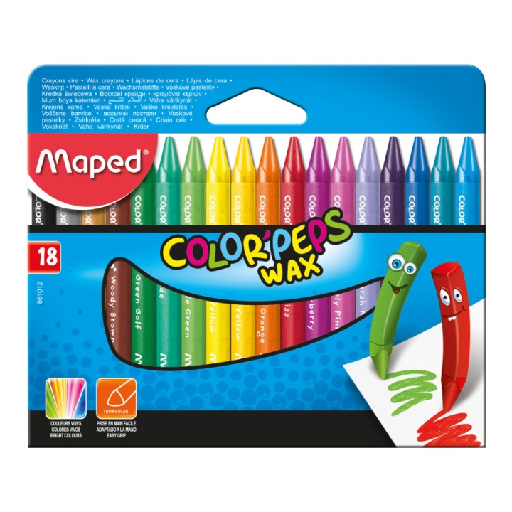 Color Peps Waskrijtjes 18-set (3 jaar+) in de groep Kids / Kinderpotloden en -stiften / Kinderkrijtjes bij Voorcrea (108774)