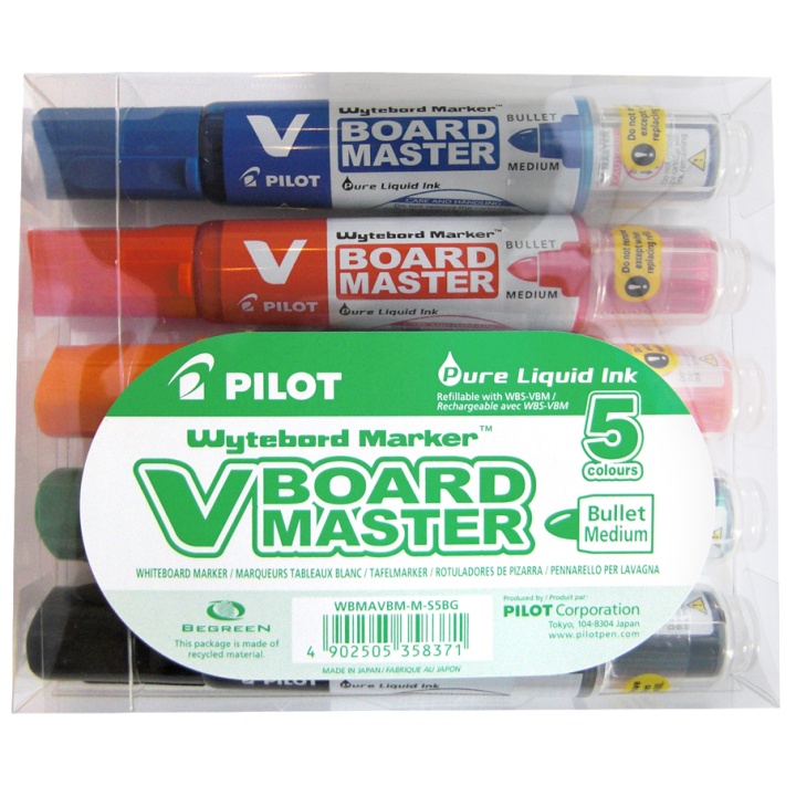 V-Board Master Kegelvormig 5-set in de groep Pennen / Labelen en kantoor / Whiteboardstiften bij Voorcrea (109301)