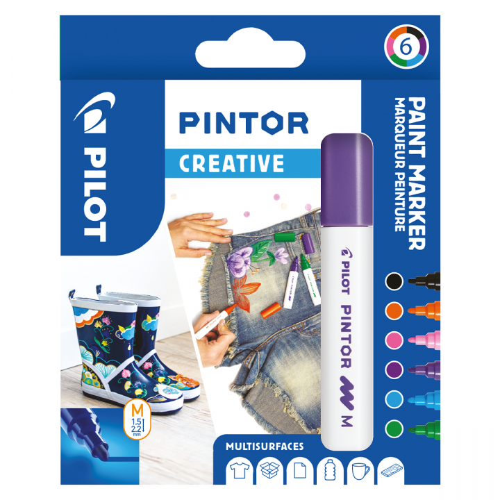 Pintor Medium 6-pack Creative in de groep Pennen / Kunstenaarspotloden en -stiften / Illustratiemarkers bij Voorcrea (109491)