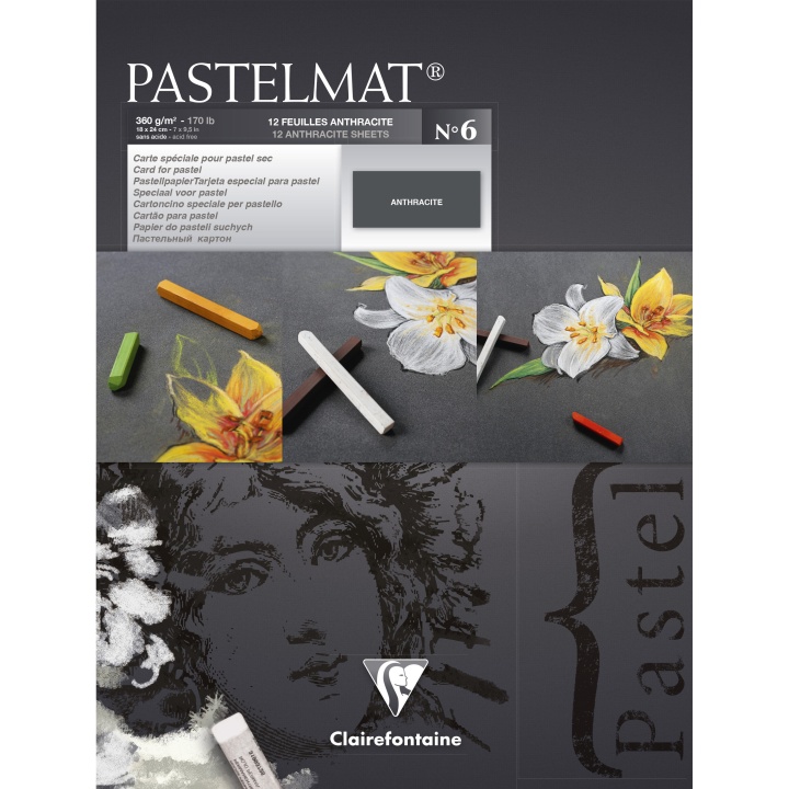 Pastelmat Kunstenaarsblok Anthracite 18 x 24 cm in de groep Papier & Blokken / Tekenblokken / Pastelpapier bij Voorcrea (110408)
