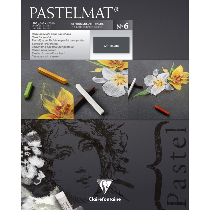 Pastelmat Kunstenaarsblok Anthracite 24 x 30 cm in de groep Papier & Blokken / Tekenblokken / Pastelpapier bij Voorcrea (110409)