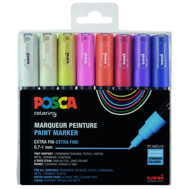 Posca PC-1MC 16-set in de groep Pennen / Kunstenaarspotloden en -stiften / Illustratiemarkers bij Voorcrea (110423)