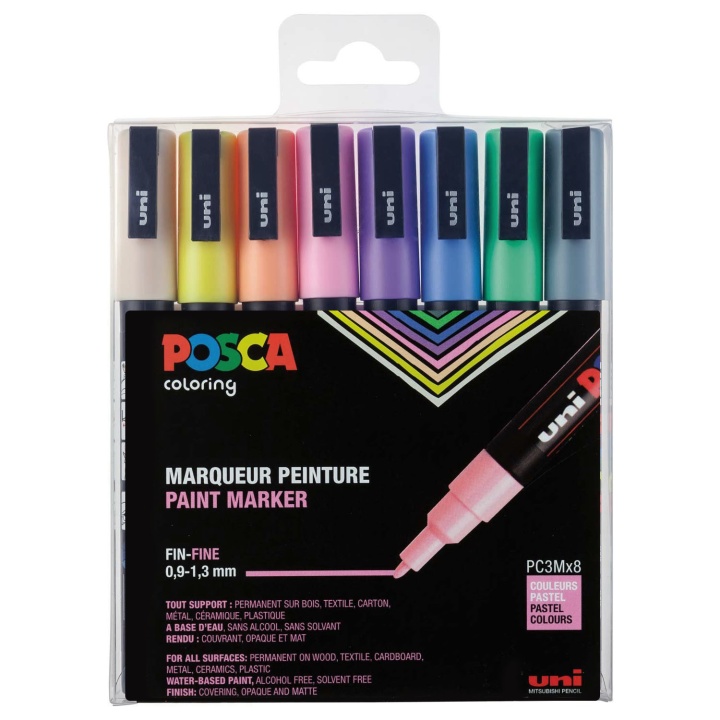 Posca PC-3M Pastel 8-set in de groep Pennen / Kunstenaarspotloden en -stiften / Illustratiemarkers bij Voorcrea (110427)